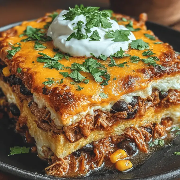 There’s something undeniably heartwarming about the aroma of cheesy, baked goodness wafting through the kitchen. It evokes memories of family gatherings, laughter, and the joy of sharing a meal with loved ones. One dish that perfectly captures this essence is Cheesy Chicken Enchilada Lasagna. This recipe is a delightful fusion of Mexican flavors and Italian comfort, making it a standout choice for weeknight dinners or special occasions. With layers of tender chicken, rich enchilada sauce, and gooey cheese, this dish is sure to become a family favorite.
