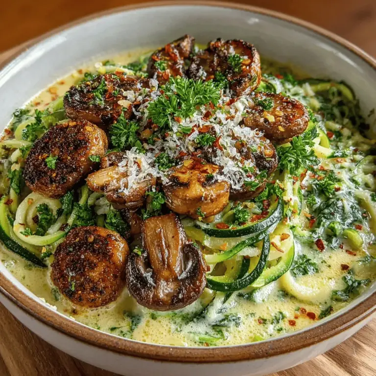 In the quest for healthier meal options that don’t compromise on flavor, Creamy Mushroom Alfredo Zoodle Bowls stand out as a delightful and nutritious choice. This dish combines the richness of a classic Alfredo sauce with the freshness of zucchini noodles, or "zoodles," offering a low-carb alternative to traditional pasta. As more individuals seek to maintain a balanced lifestyle while enjoying hearty meals, this recipe serves as a perfect solution, delivering comfort food without the guilt. Whether you are navigating a busy weeknight or aiming to impress guests at a dinner party, Creamy Mushroom Alfredo Zoodle Bowls are both simple to prepare and packed with wholesome ingredients. Let’s dive into how to make this creamy, savory dish that will leave you feeling satisfied and energized.
