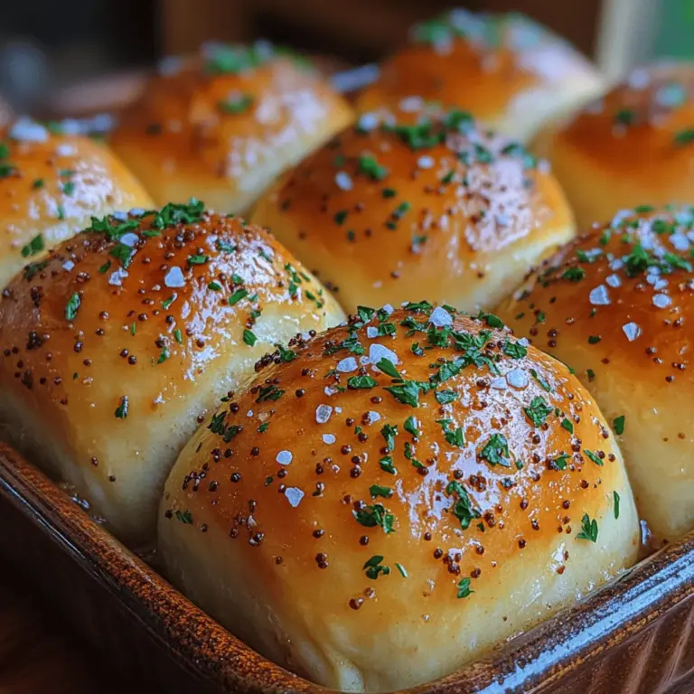 Golden Garlic Butter Dinner Rolls are not just any side dish; they are a warm embrace of comfort that can elevate any meal. Imagine pulling a batch of these freshly baked rolls from the oven, with their golden-brown tops glistening in the light, and the mouthwatering aroma of garlic and butter wafting through your kitchen. These rolls are a perfect complement to a hearty soup, a festive holiday feast, or even a simple weeknight dinner.