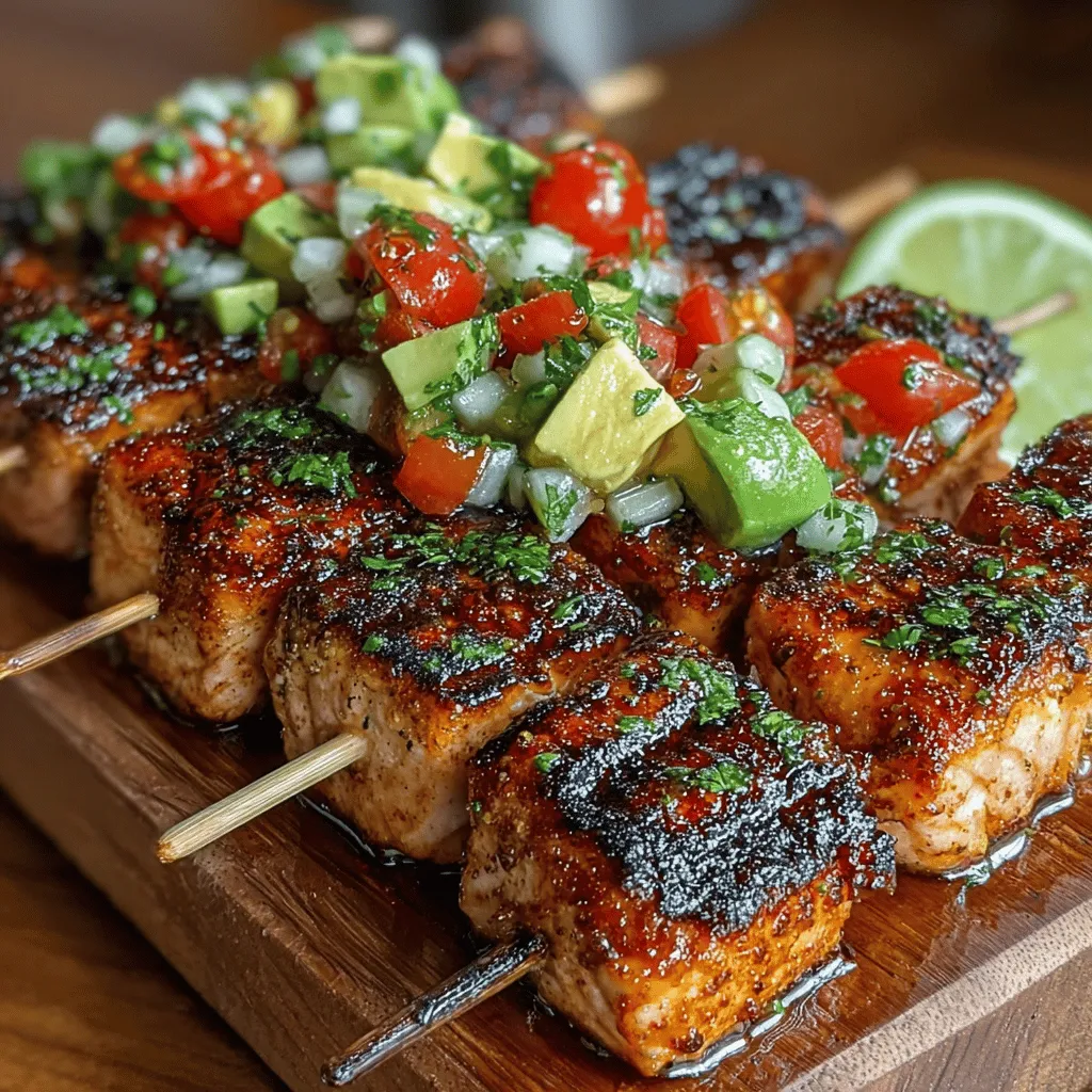 When it comes to summertime grilling, few dishes can rival the vibrant and refreshing nature of Tangy Lime Salmon Skewers. This recipe offers a delightful fusion of flavors, featuring succulent salmon marinated in a zesty lime dressing, complemented by seasonal produce that enhances every bite. The combination of fresh ingredients not only tantalizes the taste buds but also celebrates the essence of outdoor cooking, making it a perfect choice for backyard barbecues or family gatherings.