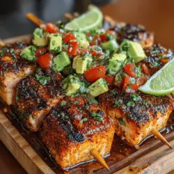 When it comes to summertime grilling, few dishes can rival the vibrant and refreshing nature of Tangy Lime Salmon Skewers. This recipe offers a delightful fusion of flavors, featuring succulent salmon marinated in a zesty lime dressing, complemented by seasonal produce that enhances every bite. The combination of fresh ingredients not only tantalizes the taste buds but also celebrates the essence of outdoor cooking, making it a perfect choice for backyard barbecues or family gatherings.