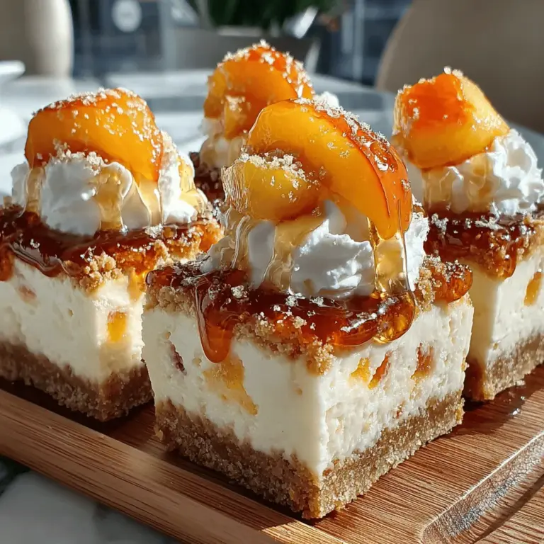 When the sun shines bright and the temperatures rise, there's nothing quite like a refreshing dessert to cool you down. Enter the Frozen Peach Cheesecake Bliss Bars—a delectable treat that perfectly balances the creamy richness of cheesecake with the fresh, fruity flavor of ripe peaches. These bars are not only visually appealing but also a crowd-pleaser, making them an ideal choice for summer gatherings, picnics, or any occasion where you want to impress guests with a delightful dessert.