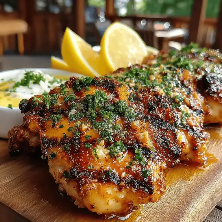 At the heart of this recipe are boneless, skinless chicken breasts. This choice is not only practical but also ideal for achieving a tender and juicy texture during grilling. Chicken breasts are lean, which allows them to absorb flavors beautifully without becoming overly greasy. Their neutral taste serves as a perfect canvas for the smoky honey garlic marinade, ensuring that each bite is packed with flavor.