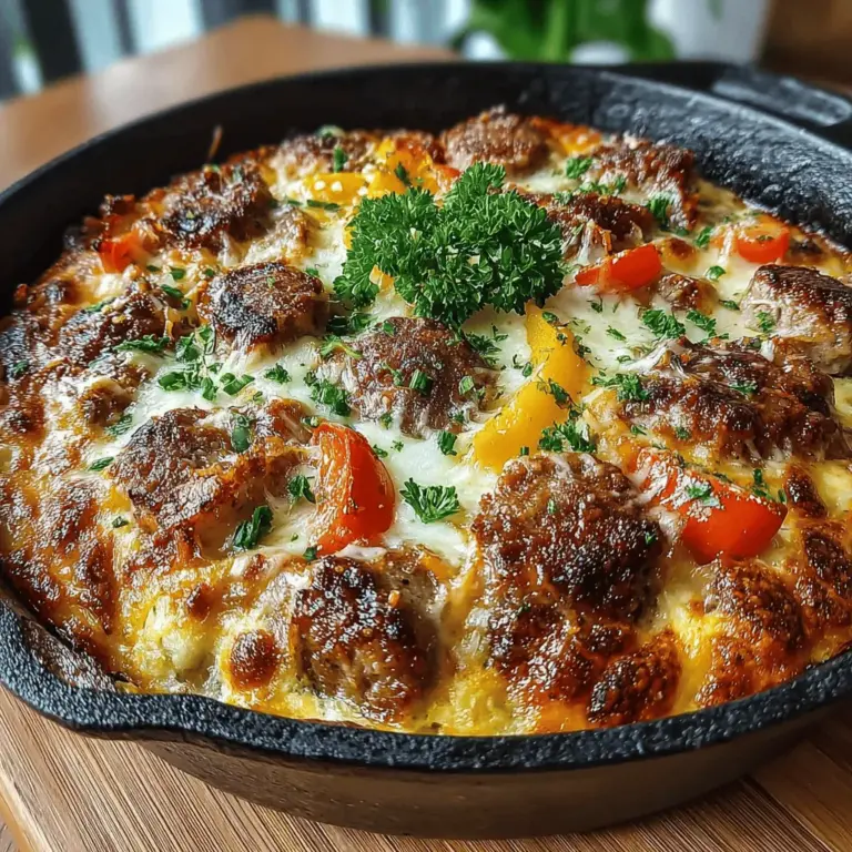 If you’re searching for a dish that combines simplicity with a burst of flavor, look no further than the Zesty Italian Sausage and Pepper Bake. This delightful recipe is a celebration of classic Italian flavors, bringing together savory sausage, vibrant bell peppers, and aromatic herbs in a single, comforting bake. It’s a dish that is not only appealing to the palate but also visually stunning, with its colorful assortment of ingredients. Whether you’re preparing a weeknight dinner, hosting a casual gathering, or simply craving a heartwarming meal, this recipe checks all the boxes.