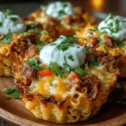 Crispy Chicken Fajita Pasta Cups are a delightful fusion of flavors and textures, perfect for a weeknight dinner or a fun gathering with friends. This innovative dish combines the comforting essence of pasta with the vibrant spices of fajitas, all wrapped in a crispy tortilla cup. It's a clever twist on traditional fajitas that brings together the heartiness of pasta and the zesty kick of Mexican cuisine. Whether you're looking to impress guests at a dinner party or simply enjoy a fun family meal, these pasta cups offer an exciting way to serve up a classic favorite.