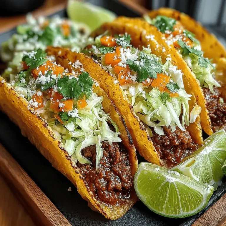 Tacos are more than just a convenient meal; they are a culinary canvas that invites creativity and experimentation. Among the myriad of taco recipes, Savory Beef Tacos with Cherry Slaw stands out as a delightful combination of rich, seasoned beef and a refreshing, sweet slaw that adds a surprising twist. This dish beautifully marries the savory and the sweet, making it an appealing choice for taco lovers and newcomers alike. Whether you're hosting a casual gathering, preparing a weeknight dinner, or seeking a dish to impress at a potluck, these tacos are versatile and easy to prepare, ensuring they fit seamlessly into any occasion.