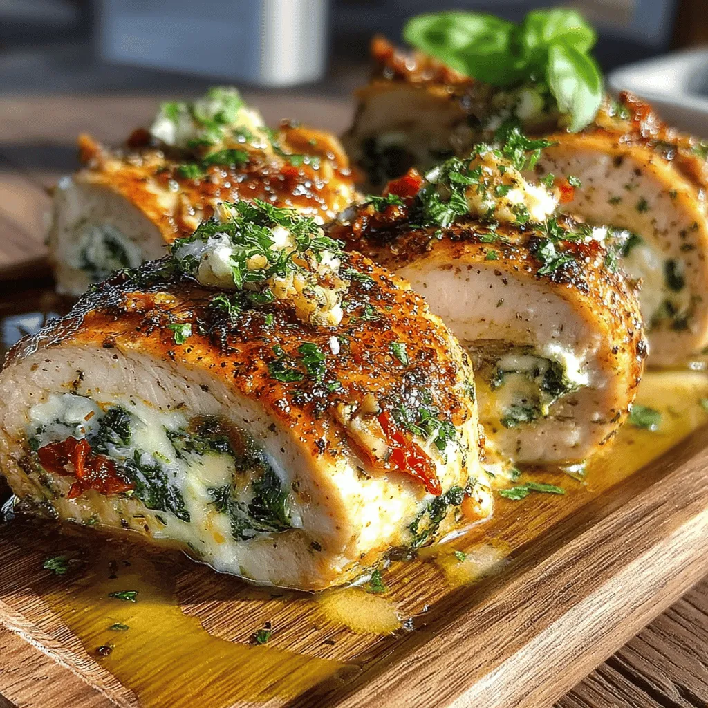 Creamy Tuscan Chicken Roll-Ups are a culinary gem that brings together the vibrant flavors of Tuscany in a comforting and satisfying dish. This recipe showcases succulent chicken breasts stuffed with a creamy filling of cheese, spinach, and sun-dried tomatoes, all rolled up to create a visually appealing and delicious meal. Whether you're planning a family dinner, hosting a gathering with friends, or preparing meals for the week, these roll-ups are sure to impress and satisfy.