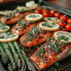 When it comes to quick and delicious meals, few dishes can rival the appeal of Zesty Lemon Garlic Sheet Pan Salmon. This dish beautifully marries the rich, flaky texture of salmon with the vibrant flavors of lemon and garlic, creating a meal that is not only satisfying but also packed with nutrients. The combination of fresh ingredients allows for a burst of flavor in every bite, making it a favorite among seafood lovers and health enthusiasts alike.