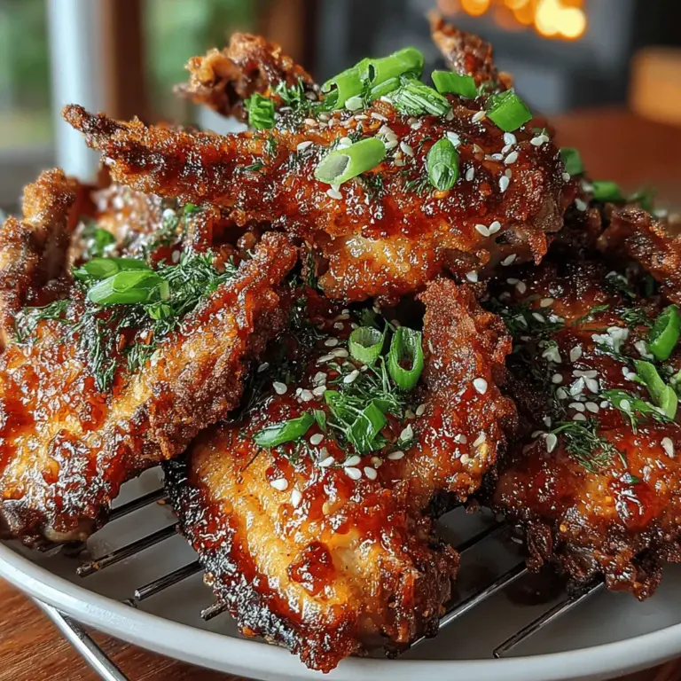 To achieve the ultimate crispiness for your Spicy Sriracha Honey Chicken Wings, the way you coat and arrange the wings is crucial. Start by patting the chicken wings dry with paper towels. This step removes excess moisture, which is key to achieving a crunchy texture. Next, place the wings in a large mixing bowl and drizzle them with a little oil, which not only helps the seasoning adhere but also contributes to that coveted crispiness.