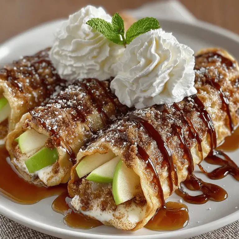 Sweet Apple Waffle Roll-Ups are a delicious and whimsical twist on traditional breakfast fare, offering an irresistible combination of fluffy waffles and a sweet, cinnamon-spiced apple filling. This recipe stands out not just for its delightful taste but also for its versatility; it can serve as a hearty breakfast, a comforting dessert, or a sweet snack any time of day. The enticing aroma of freshly cooked waffles mingling with the warm scent of baked apples creates an inviting atmosphere, making it a perfect choice for family gatherings, weekend brunches, or cozy mornings spent at home.