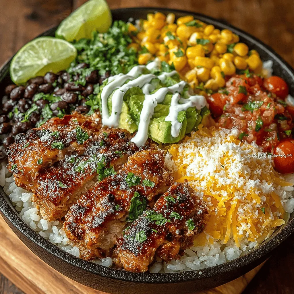 Introducing the Southwest Fiesta Chicken Burrito Bowls, a delightful and vibrant dish that brings together the rich flavors of the Southwest in a single, satisfying bowl. This recipe features marinated chicken that is both juicy and flavorful, served on a bed of zesty cilantro-lime rice, and topped with a colorful array of fresh ingredients. The appeal of this dish extends beyond just its taste; it is perfect for families looking for a quick weeknight dinner, meal prep enthusiasts who want a nutritious option throughout the week, and anyone in search of a balanced meal that doesn’t skimp on flavor.