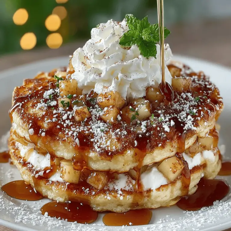 Explore the delightful world of breakfast with our Apple Cinnamon Mini Pancake Stacks! These fluffy, bite-sized pancakes are a harmonious blend of sweet and spicy flavors, making them an exceptional start to your day. Crafted from simple ingredients and designed with easy steps, this recipe is sure to charm your family and friends, bringing comfort and deliciousness to your breakfast table. Whether you're celebrating a special occasion or indulging in a cozy weekend breakfast, these mini pancake stacks will undoubtedly bring joy and warmth to your dining experience.