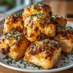 Delight your taste buds with a burst of flavor through these Spicy Chili Cheddar Puff Pastry Bites. Ideal for gatherings or a cozy night in, this recipe combines the comforting warmth of chili and the richness of cheddar cheese enveloped in flaky puff pastry. These bites are not only perfect as an appetizer but also serve as a satisfying snack that can elevate any occasion. Whether you are entertaining guests or simply indulging in a delicious treat, these puff pastry bites are easy to make and sure to impress.