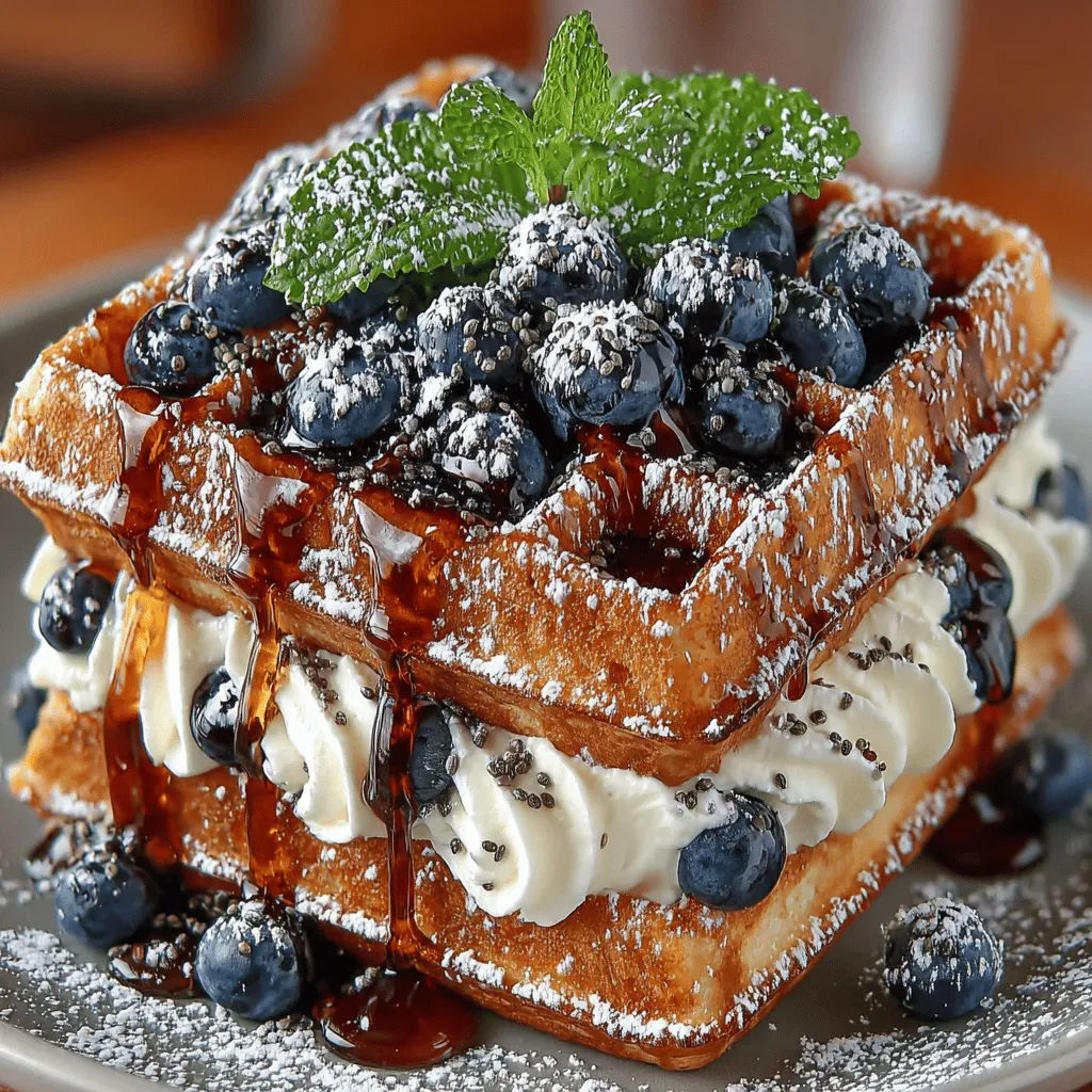 The allure of breakfast often lies in the balance between indulgence and nutrition, and the Frosty Blueberry Bliss Waffle Stacks embody this harmony perfectly. This delightful recipe elevates the classic waffle experience, transforming it into a visually stunning and mouthwatering dish that is equally suitable for breakfast or dessert. With the vibrant flavors of blueberries mingling with creamy Greek yogurt and a touch of sweetness, this dish is not just a treat for the taste buds but also a nutrient-packed option.