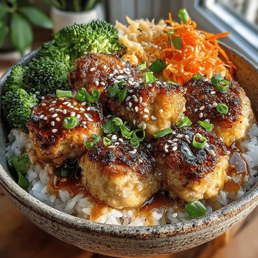 Creating a well-balanced sauce is crucial for enhancing the flavor profile of your Sweet & Savory Honey Garlic Chicken Meatball Bowls. Start by preparing your sauce ingredients: honey, soy sauce, minced garlic, and ginger. In a medium bowl, combine ½ cup of honey, ¼ cup of soy sauce, 3 cloves of minced garlic, and 1 tablespoon of freshly grated ginger. Whisk these ingredients together until smooth. This combination not only provides the signature sweetness but also infuses the meatballs with a rich umami flavor that perfectly complements the savory elements of the dish.