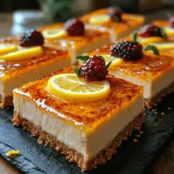 No-bake desserts have surged in popularity in recent years, captivating dessert lovers with their simplicity and ease of preparation. These delightful creations require no oven time, making them perfect for warm weather or busy schedules. Among the many enticing no-bake options, the Zesty No-Bake Lemon Cheesecake Cookie Bars stand out for their refreshing flavor and visually appealing presentation. Ideal for gatherings, picnics, or simply treating yourself, these bars offer a delicious balance of sweet and tangy that is perfect for light dessert indulgence.