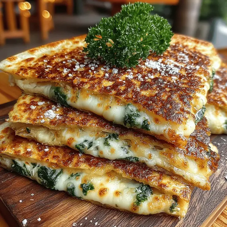 Quesadillas have long been celebrated as one of the most versatile dishes, beloved for their simplicity and adaptability. Whether enjoyed as a quick weeknight meal, a savory appetizer at gatherings, or a satisfying snack, quesadillas offer a delightful canvas for an endless variety of fillings. Among the many creative interpretations of this classic dish, Cheesy Spinach Artichoke Quesadillas stand out as a particularly appealing option. This recipe marries the rich, cheesy goodness that quesadillas are known for with the nutritious benefits of fresh spinach and artichokes, creating a satisfying fusion of flavors that pleases both the palate and the conscience.
