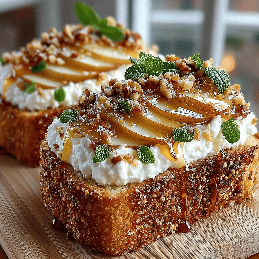 When it comes to quick yet satisfying meals, Pear & Honey Ricotta Toast stands out as a delightful option that is both nutritious and easy to prepare. This recipe combines the creamy goodness of ricotta cheese with the natural sweetness of ripe pears and honey, all layered on a slice of crispy, toasted bread. Whether you’re looking for a refreshing breakfast, a midday snack, or a light dessert, this dish checks all the boxes for flavor, nutrition, and versatility.