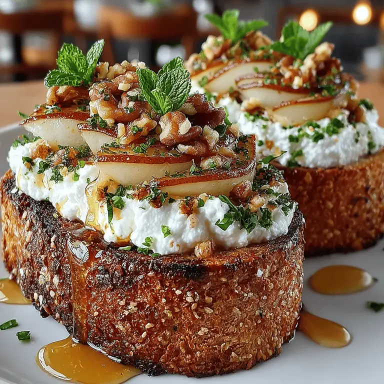 When it comes to quick yet satisfying meals, Pear & Honey Ricotta Toast stands out as a delightful option that is both nutritious and easy to prepare. This recipe combines the creamy goodness of ricotta cheese with the natural sweetness of ripe pears and honey, all layered on a slice of crispy, toasted bread. Whether you’re looking for a refreshing breakfast, a midday snack, or a light dessert, this dish checks all the boxes for flavor, nutrition, and versatility.