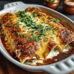 Cheesy Chicken & Spinach Enchiladas are a delightful culinary creation that marries creamy textures with a harmonious blend of flavors, making them an irresistible choice for any dinner table. The appeal of this dish lies not only in its savory goodness but also in its versatility; whether it's a cozy family dinner or a casual gathering with friends, these enchiladas are sure to impress. For novice cooks and seasoned chefs alike, the ease of preparation is a major draw. Using everyday ingredients, you can craft a meal that feels both comforting and sophisticated, ensuring that everyone at the table leaves satisfied.