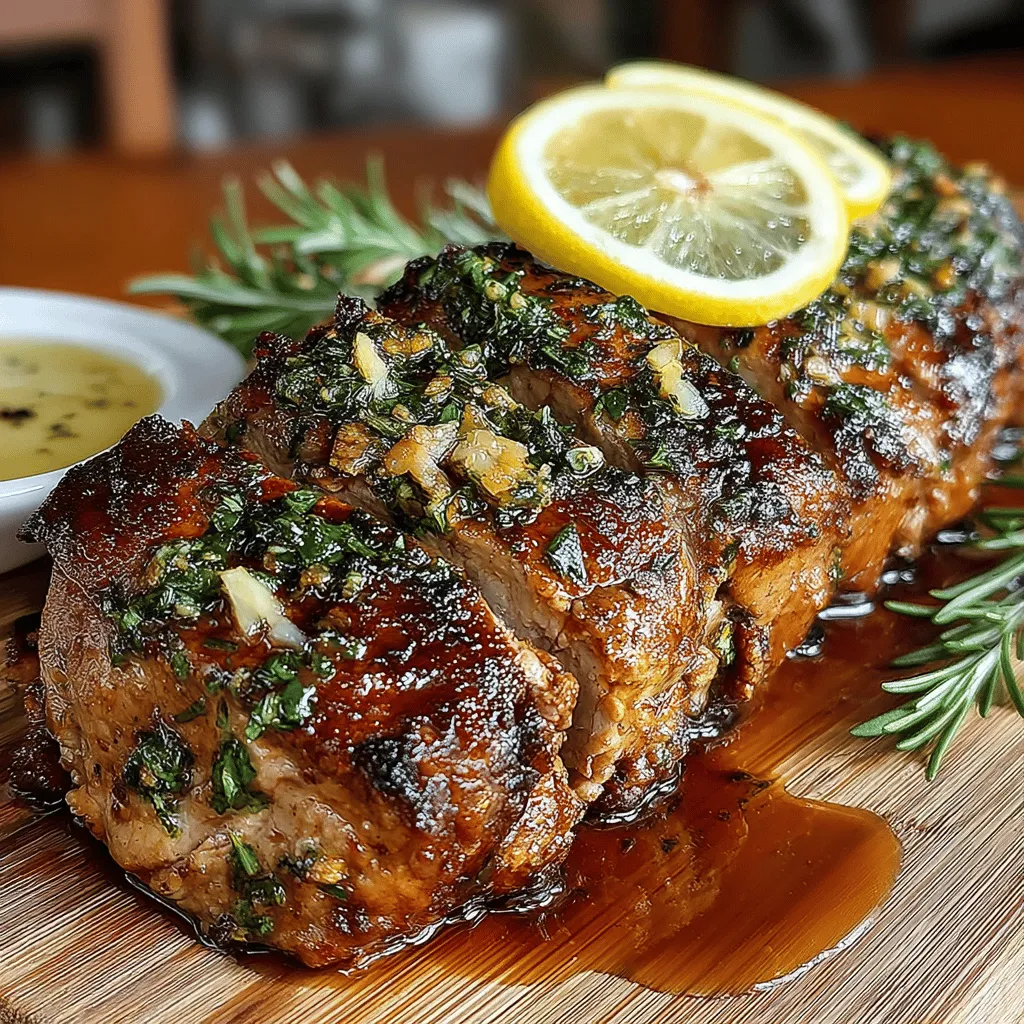 Savory Garlic Herb Roasted Pork Tenderloin is a dish that embodies comfort and sophistication in equal measure. This succulent cut of pork, when roasted to perfection, delivers a mouthwatering experience that is both rich in flavor and tender in texture. The combination of garlic and fresh herbs creates a harmonious blend that enhances the natural qualities of the pork, making it an ideal centerpiece for any meal. Whether you're planning a simple weeknight dinner or hosting a special occasion, this recipe promises to impress with its delightful aroma and taste.