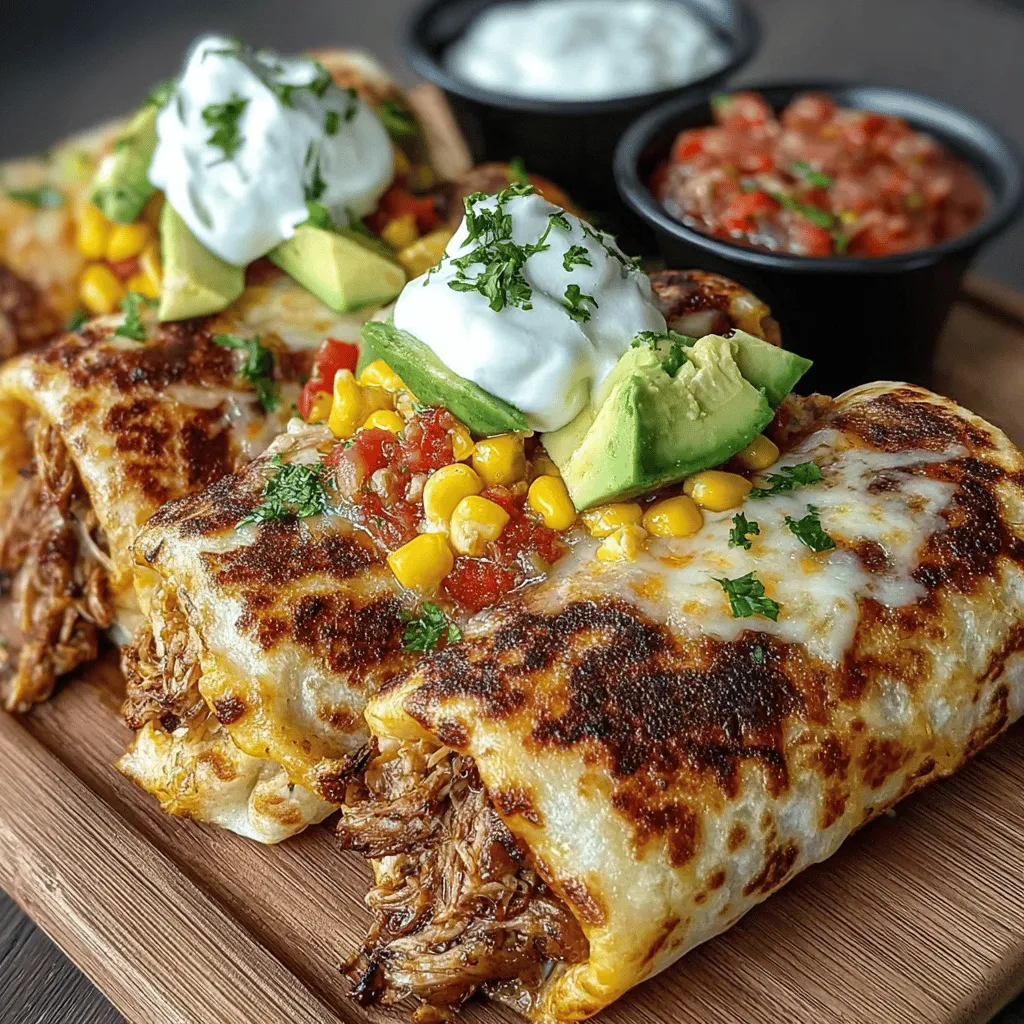 Immerse yourself in the lively world of Mexican cuisine with our Crunchy Fiesta Chicken Chimichangas. These delectable treats are not just a meal; they are an experience, characterized by their golden-brown, crispy exterior and a hearty filling that bursts with flavor. Stuffed with shredded chicken, creamy beans, and a medley of spices, these chimichangas are sure to satisfy your cravings and impress your guests at any gathering. Whether it's a casual family dinner or a festive celebration, this recipe is versatile enough to suit any occasion.