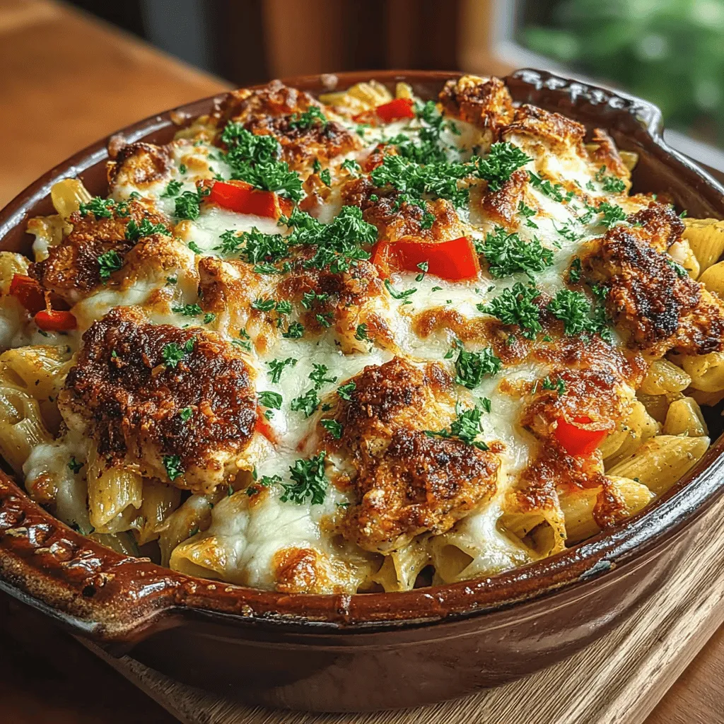 - 12 ounces penne pasta - 1 pound boneless, skinless chicken breasts - 2 tablespoons Cajun seasoning - 2 tablespoons olive oil - 1 medium onion, diced - 1 bell pepper, diced - 3 cloves garlic, minced - 1 cup heavy cream - 1 cup chicken broth - 1 cup shredded mozzarella cheese - 1/2 cup grated Parmesan cheese - Salt and pepper to taste - Fresh parsley for garnish (optional)