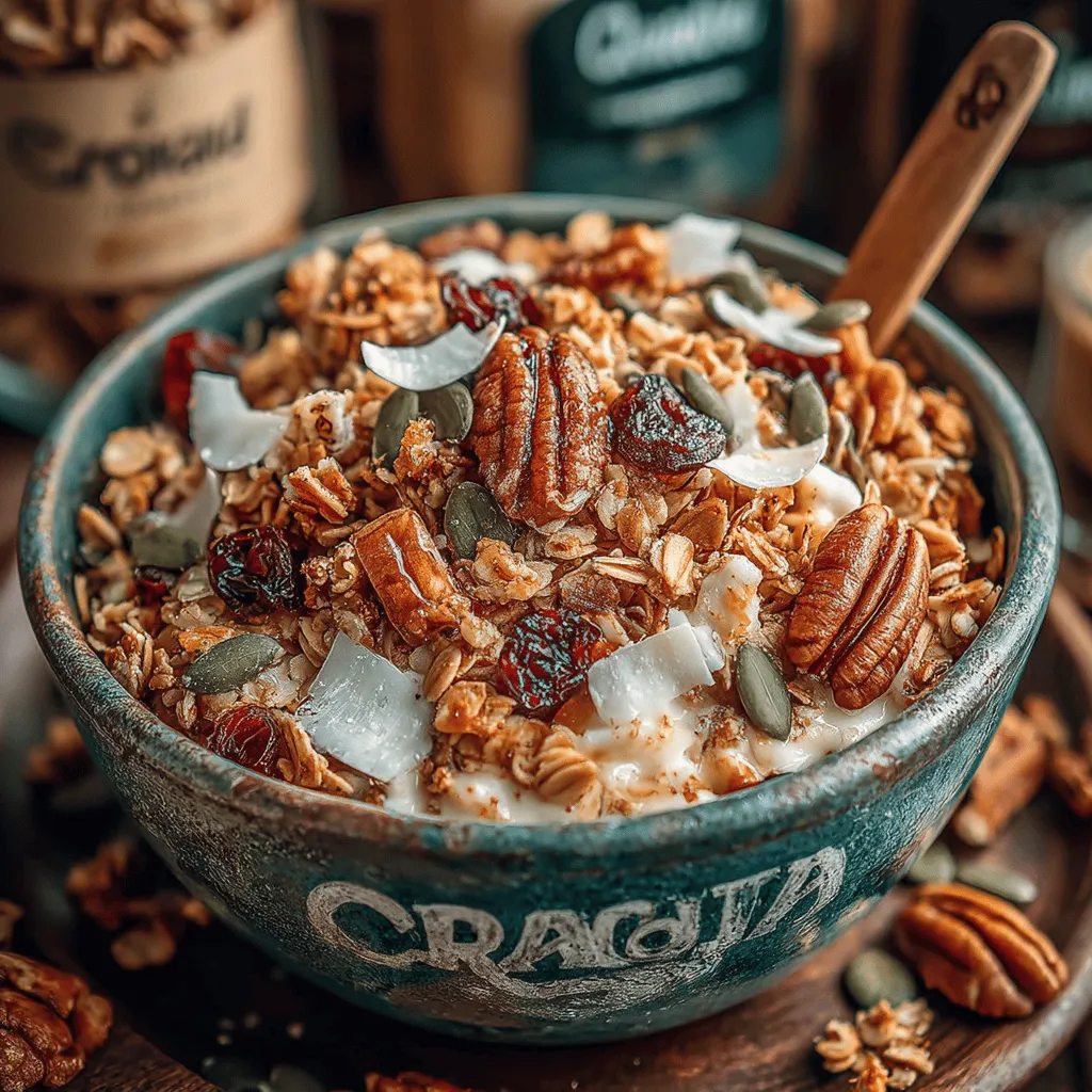 Golden Maple Pecan Granola is a delicious and wholesome blend that brings together the rich flavors of maple syrup, crunchy pecans, and hearty oats. This homemade granola not only satisfies your taste buds but also offers numerous health benefits, making it an excellent choice for breakfast or a healthy snack. By using natural ingredients like oats, nuts, and pure maple syrup, you can create a nutritious option that is free from preservatives and excess sugars often found in store-bought varieties. The ease of preparation allows you to whip up a batch of this delightful granola in no time, providing a perfect start to your day or an energizing midday treat.