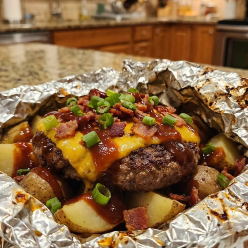 BBQ Cheeseburger Foil Packets