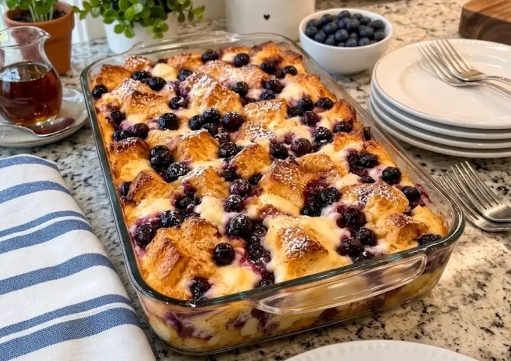 Blueberry Cream Cheese French Toast Casserole