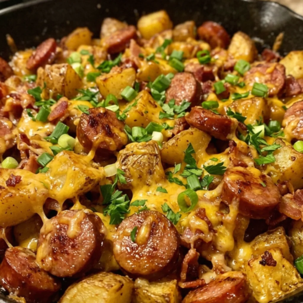 Brown Sugar Bacon Sausage Potato Skillet