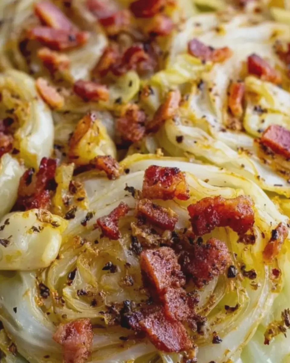 Buttery Garlic Cabbage with Beef Bacon