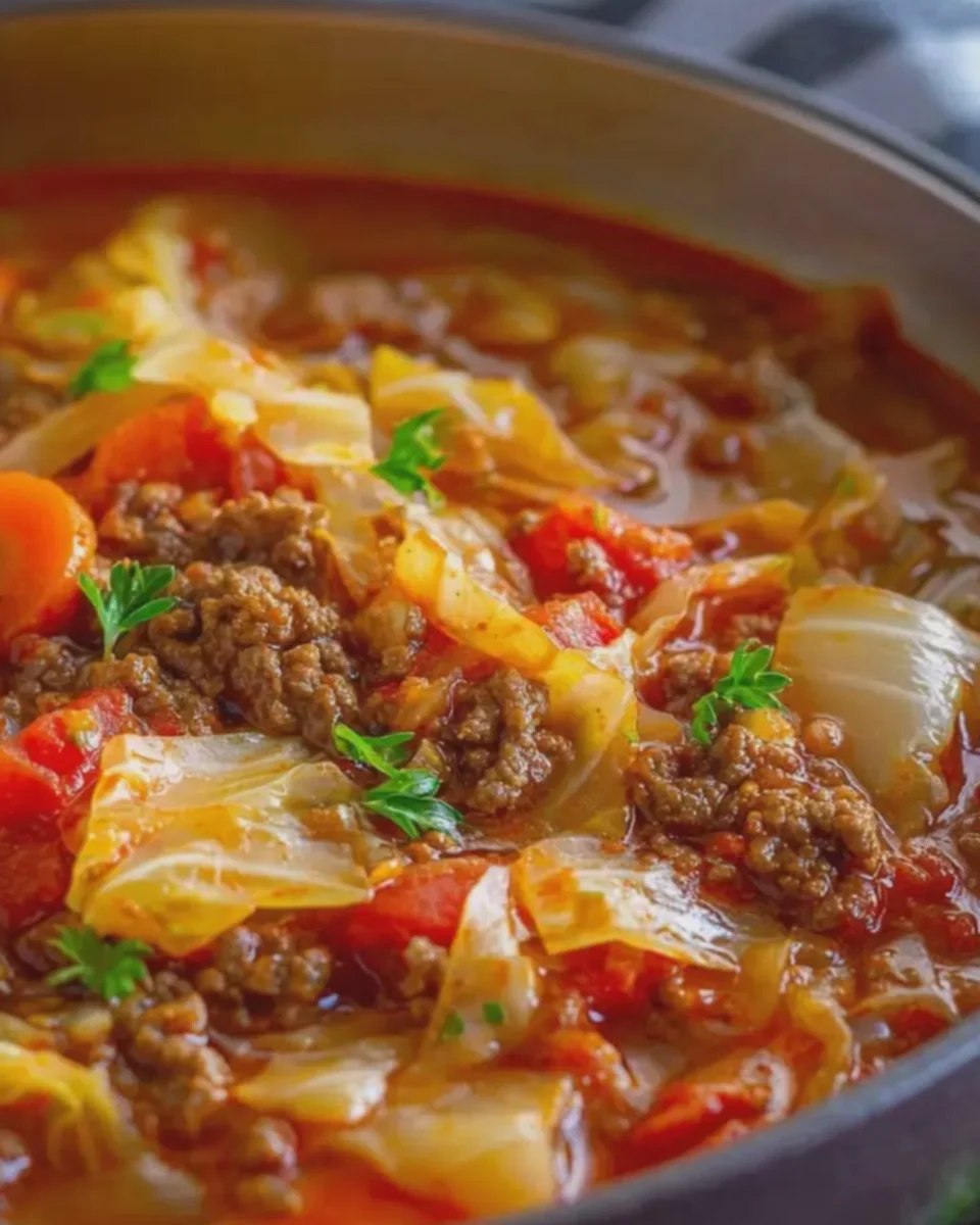 Cabbage Soup with Ground Beef
