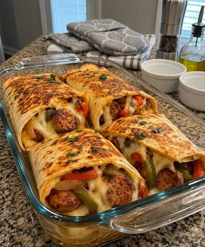 Cajun Sausage Pepper Jack Wrap Melts