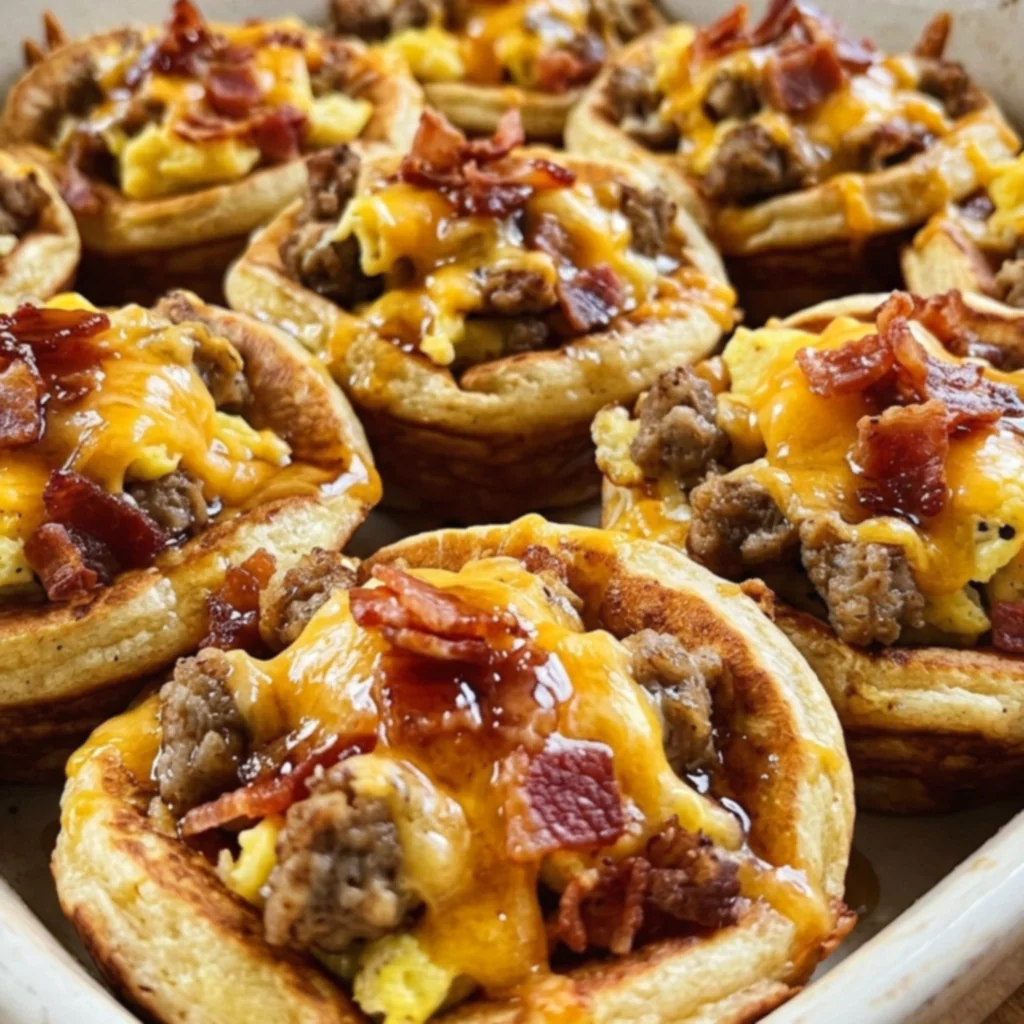 Cheesy Bacon Sausage McGriddle Breakfast Cups