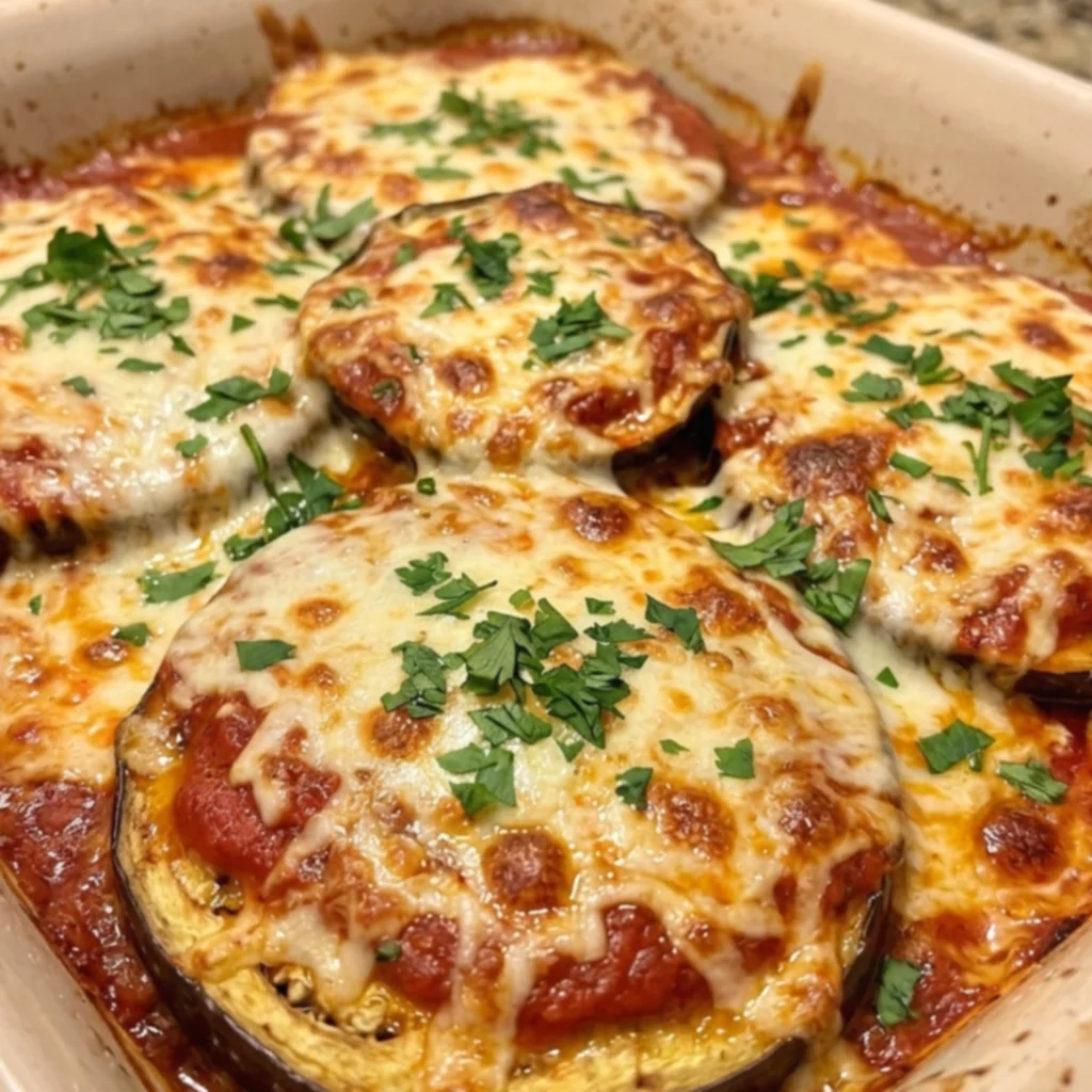 Cheesy Baked Eggplant Steaks