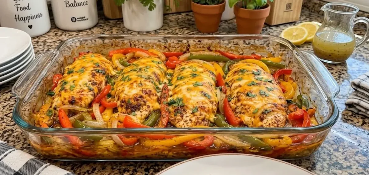 Cheesy Baked Fajita Chicken