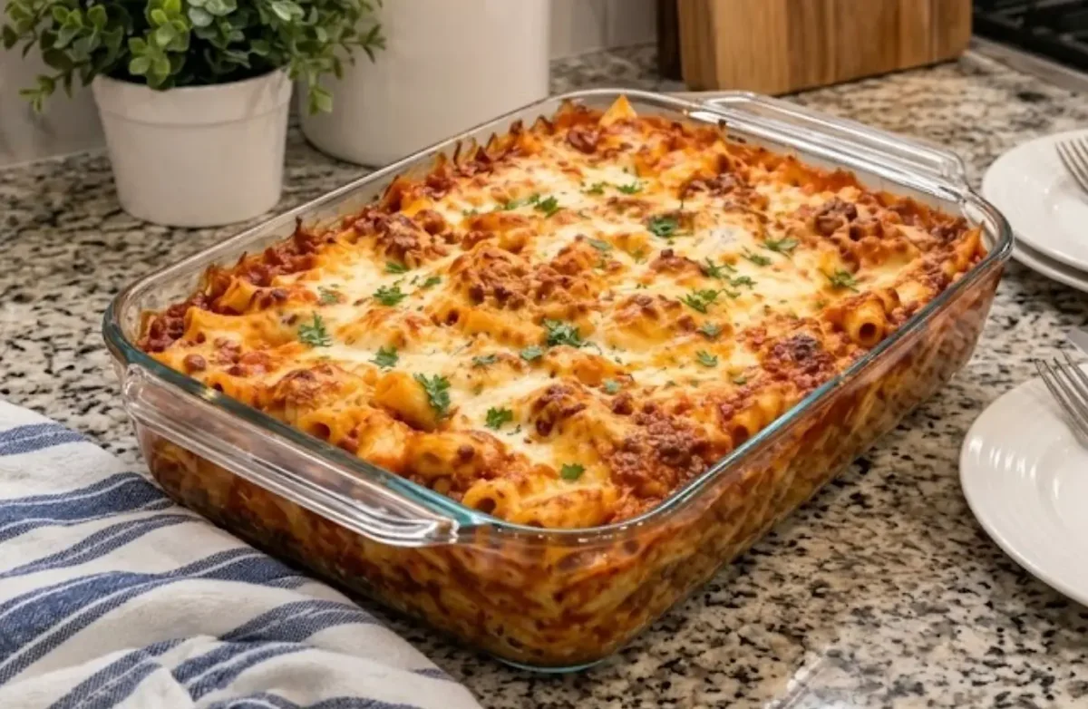 Cheesy Baked Ziti Casserole