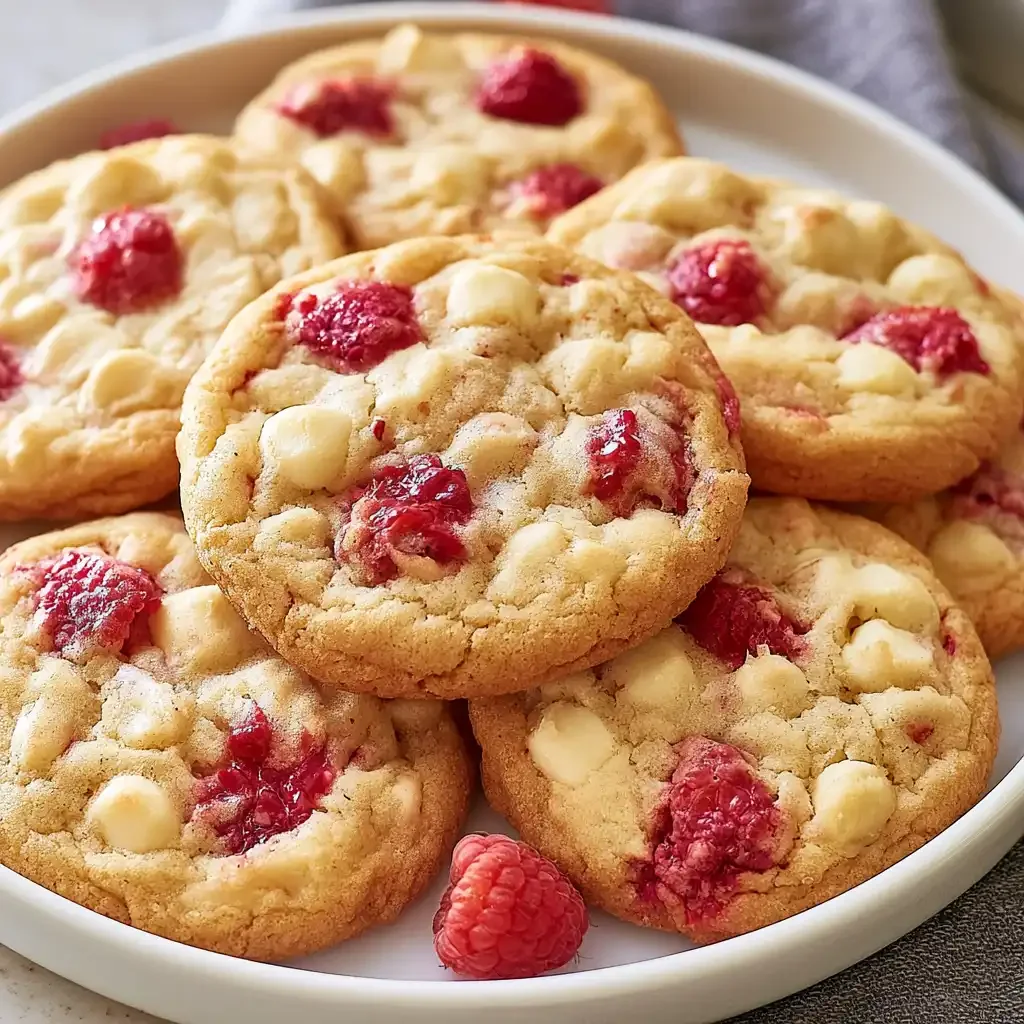 Chewy Raspberry White Chocolate Cookies
