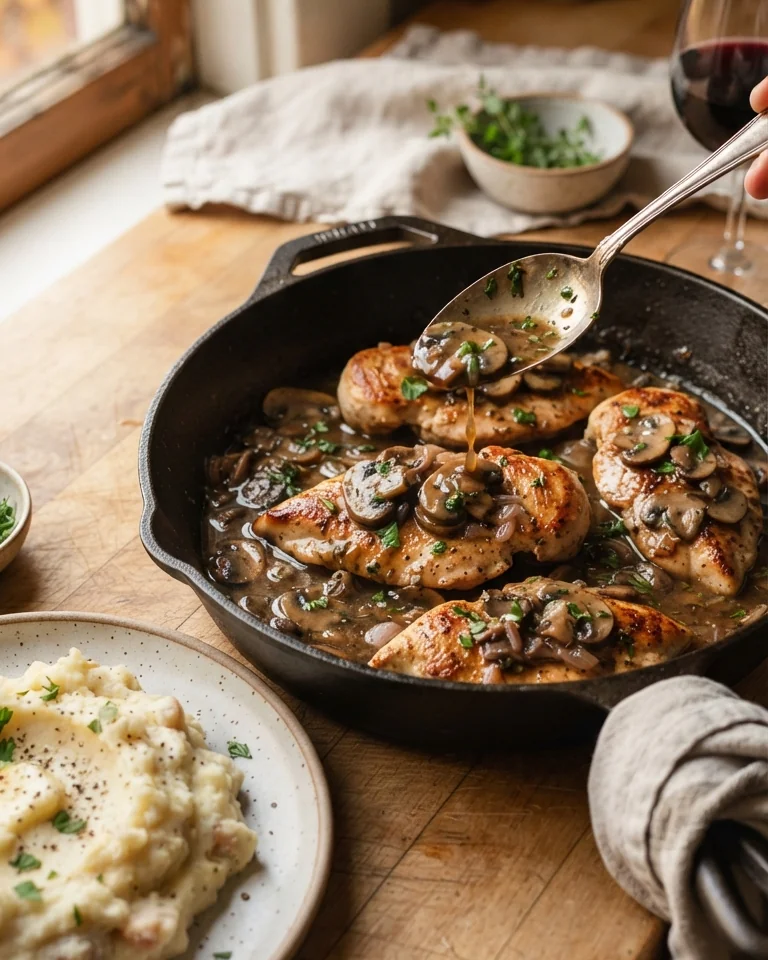 Classic Chicken Marsala with Creamy Mashed Potatoes