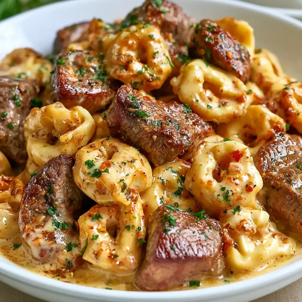 Cowboy Butter Tortellini Steak Bites