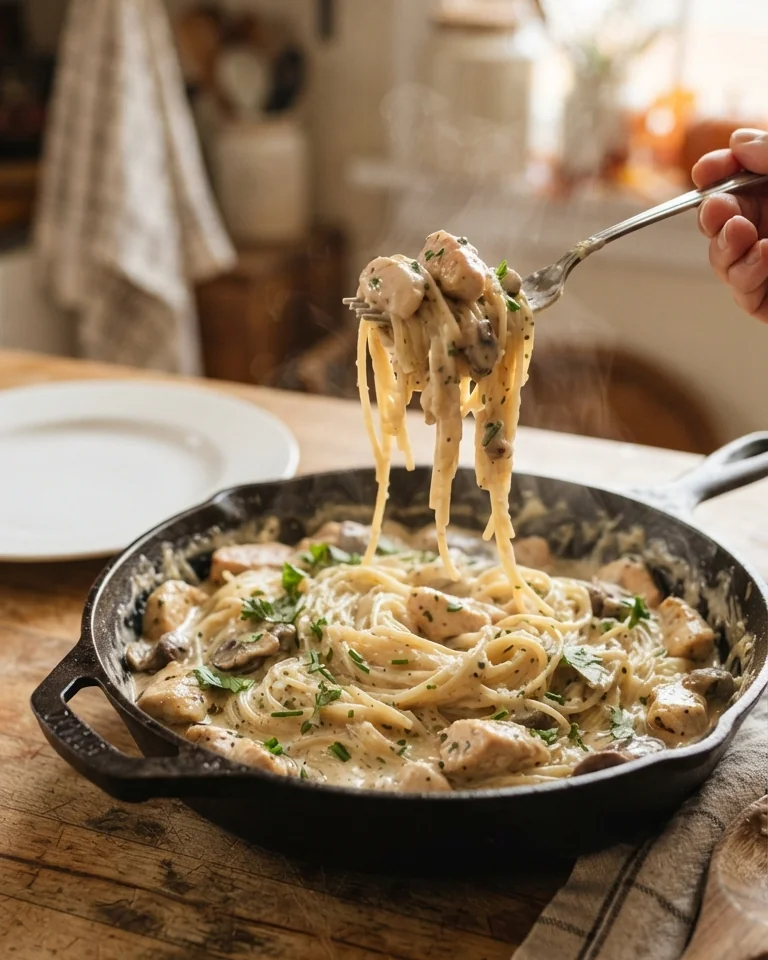 Creamy Angel Chicken Pasta Skillet