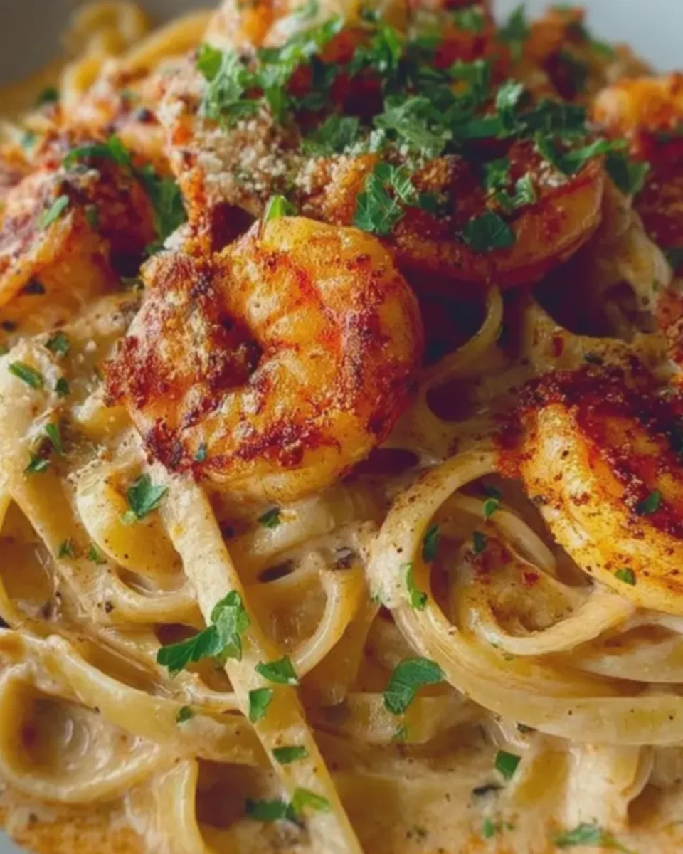 Creamy Cajun Shrimp and Crab Spaghetti