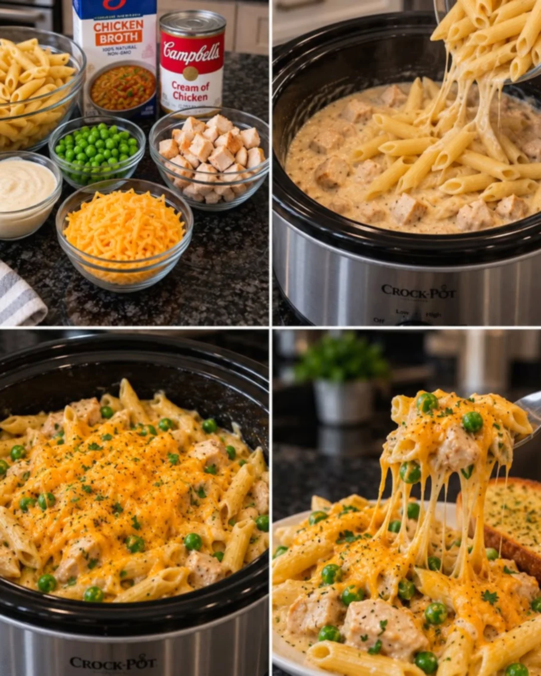 Creamy Chicken Penne & Peas Casserole
