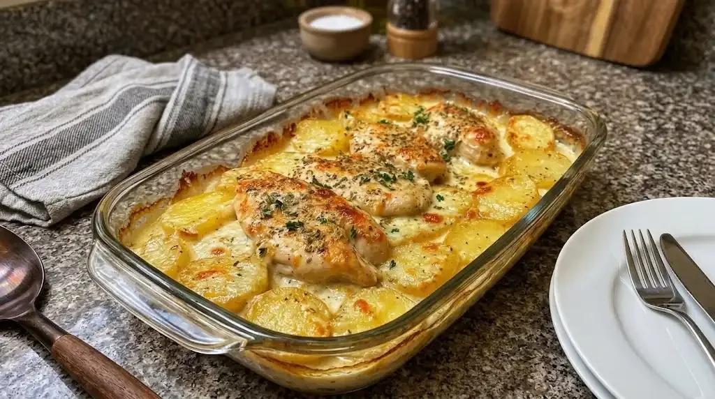 Creamy Chicken Potato Coin Bake