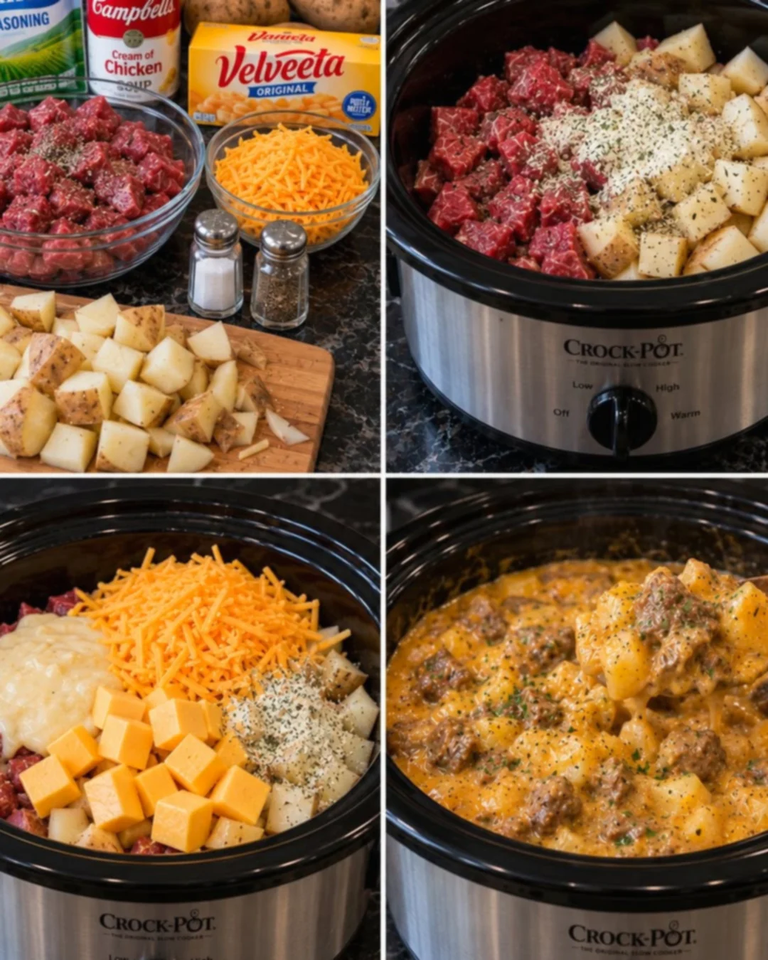 Creamy Slow Cooker Beef & Potato Casserole