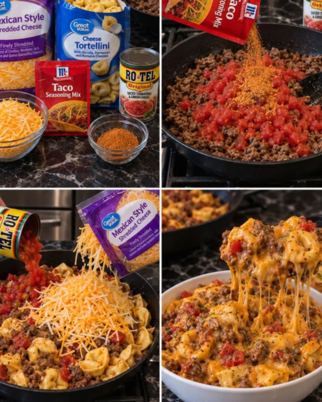 Creamy Taco Beef Cheese Tortellini