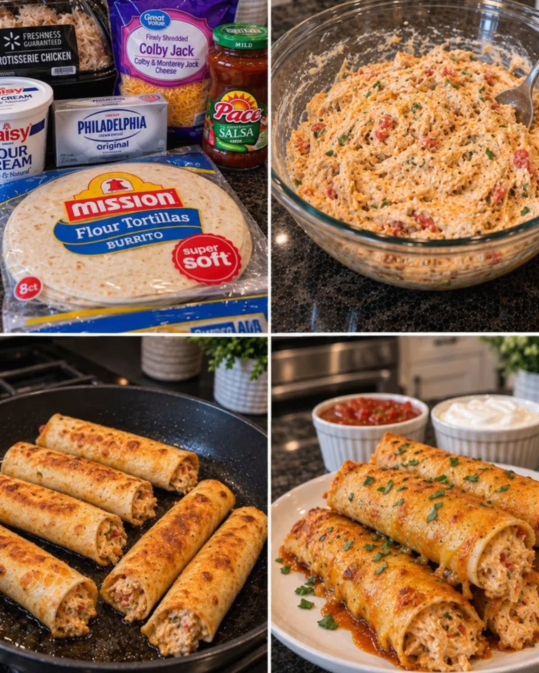 Crispy Creamy Chicken Taquitos