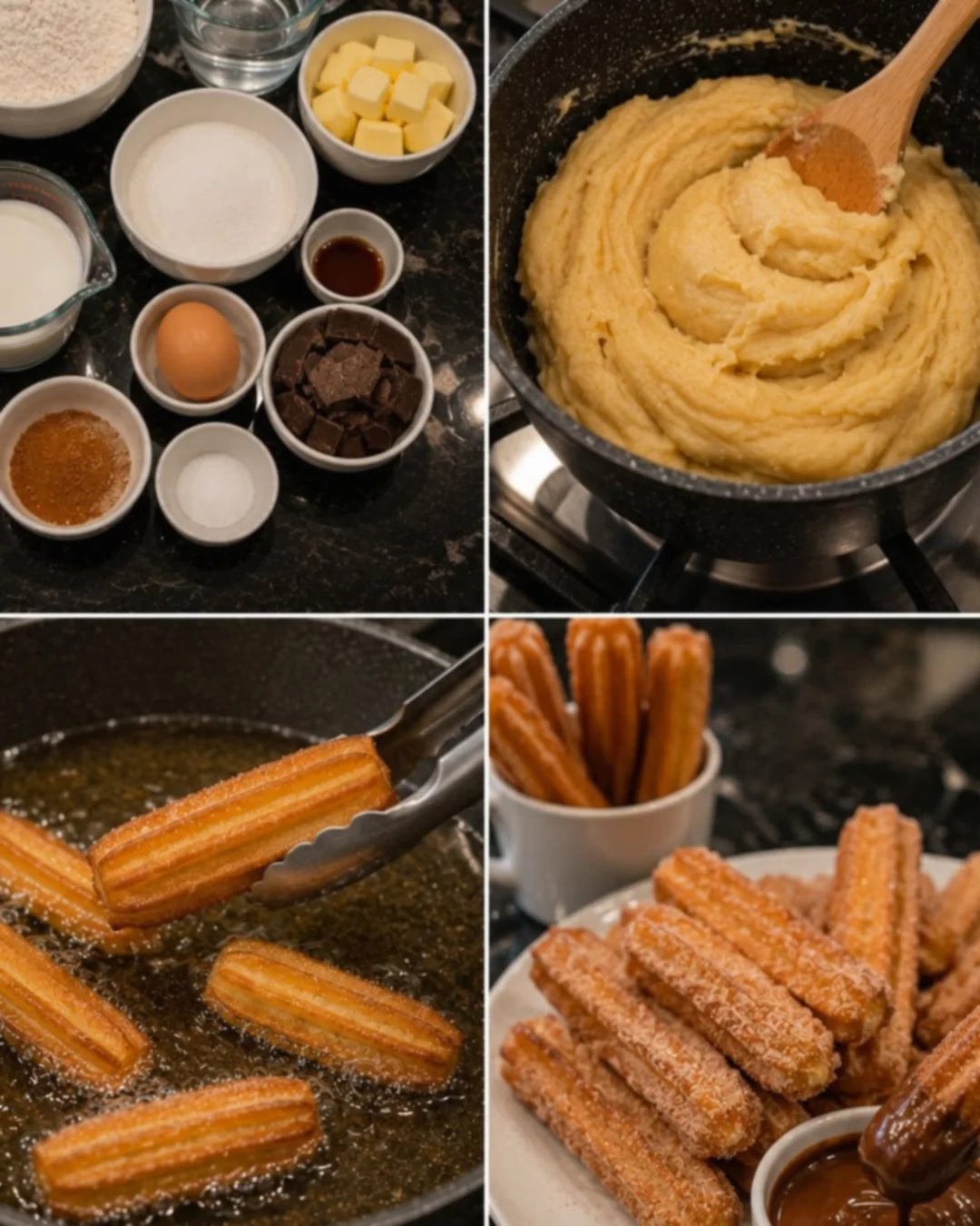 Crispy Homemade Churros with Chocolate Sauce