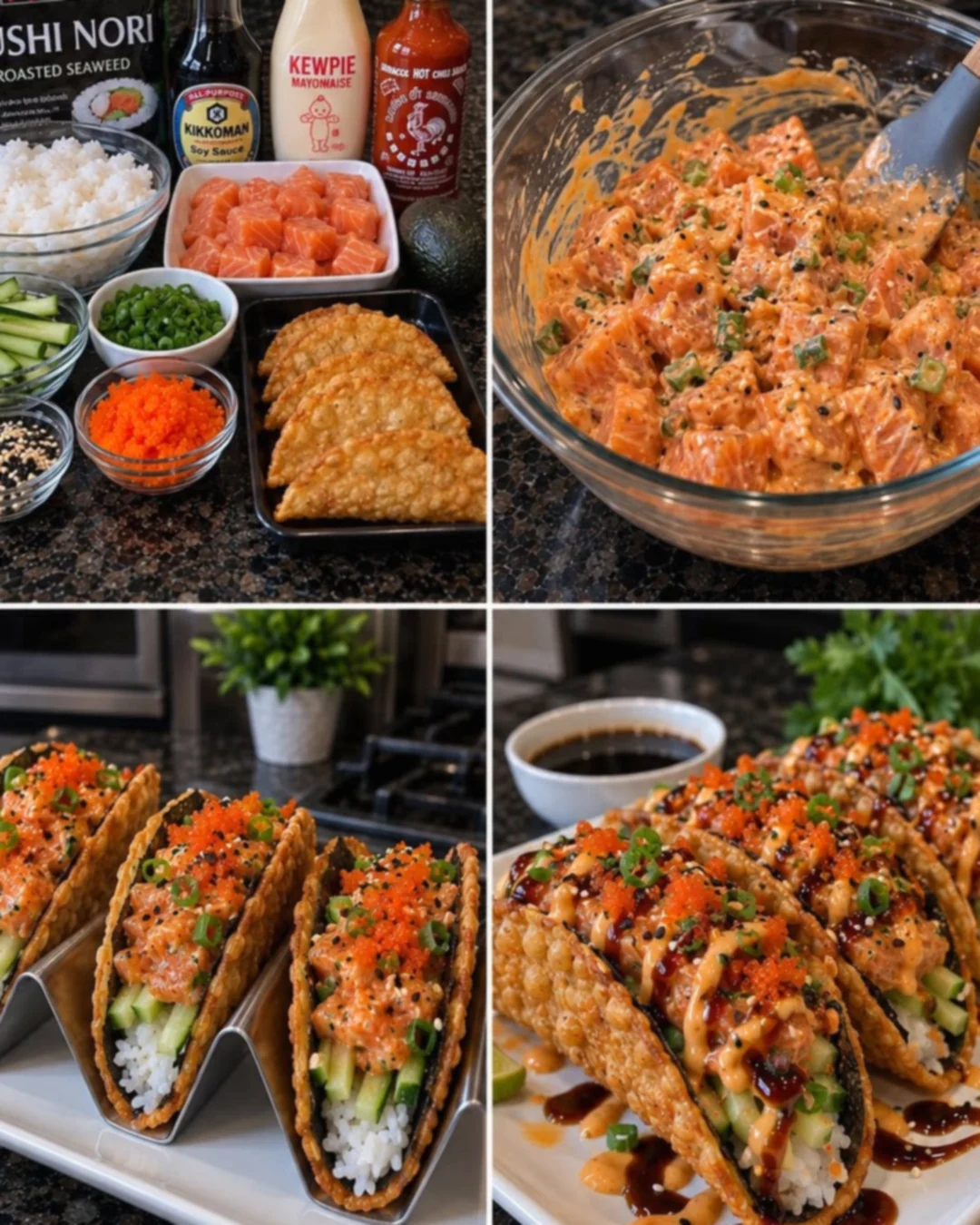 Crispy Salmon Sushi Tacos